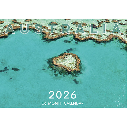 Australia - 2026 Rectangle Wall Calendar 16 Months by Design Group