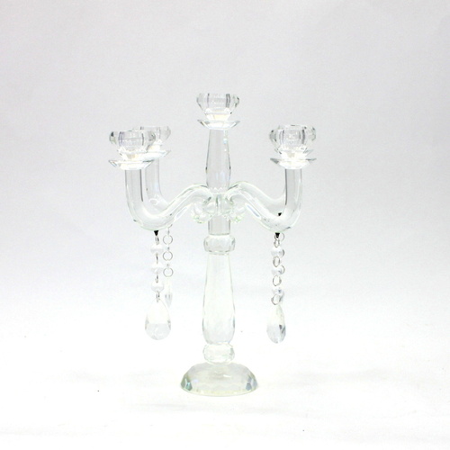 NEW 5 Head Arms Crystal Glass Dinner Candle Holder Candelabra Table Centrepiece
