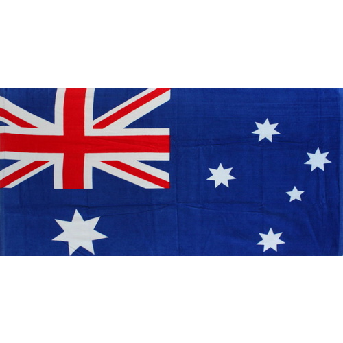 Australian Flag Souvenir Beach Towel Australia Day 100% Cotton 150cm x 75cm [Design: Flag A]