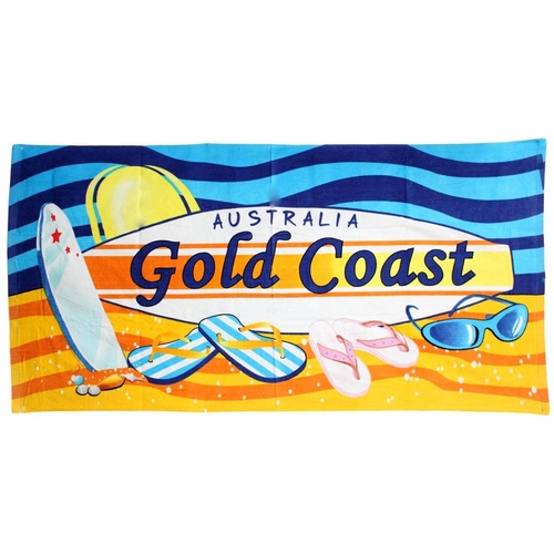 Australian Souvenir Beach Towel Australia 100% Cotton 30"x60" Bath Towels [Design: Travel - Gold Coast A]