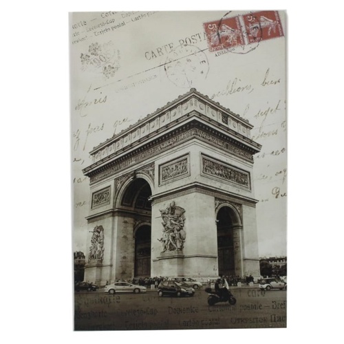 Large Canvas Print on Frame 90x60cm - Paris France Eiffel Tower Arc de Triomphe [Design: Arc de Triomphe]