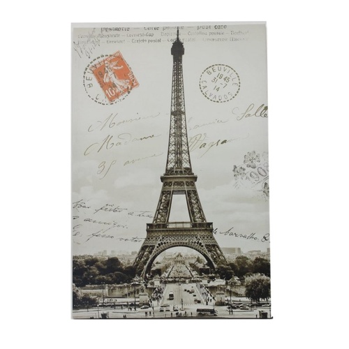 Large Canvas Print on Frame 90x60cm - Paris France Eiffel Tower Arc de Triomphe [Design: Eiffel Tower]