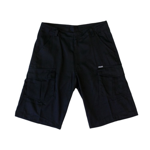 NEW Mens Cotton Utility Work Casual Cargo Shorts Black  Khaki S-3XL [Colour: Black] [Size: L] 