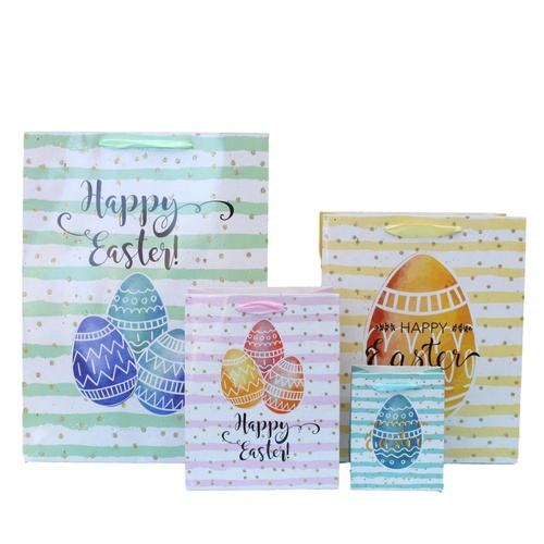 6/12pcs Easter Gift Bags Bunny Eggs Cardboard Paper Party Loot Favors S M L XL [Size: S] [Design: 6 pcs - Design A]