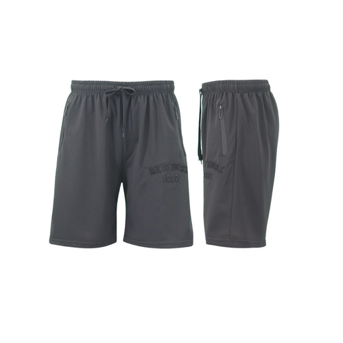 FIL Men's Gym Sports Jogging Casual Basketball Shorts Zipped Pockets - New York [Size: S] [Colour: Black]