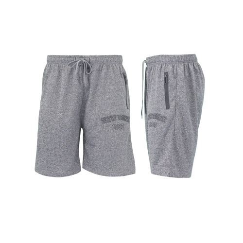 FIL Men's Gym Sports Jogging Casual Basketball Shorts Zipped Pockets - New York [Size: L] [Colour: Dark Grey]
