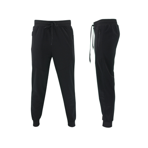 FIL Men's Lightweight Track Pants Jogger Sweats w Zip Pockets [Size: 2XL] [Colour: Black]
