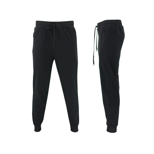 FIL Men's Lightweight Track Pants Jogger Sweats w Zip Pockets [Size: XL] [Colour: Black]