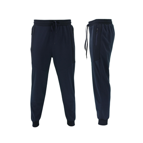 FIL Men's Lightweight Track Pants Jogger Sweats w Zip Pockets [Size: 2XL] [Colour: Navy]