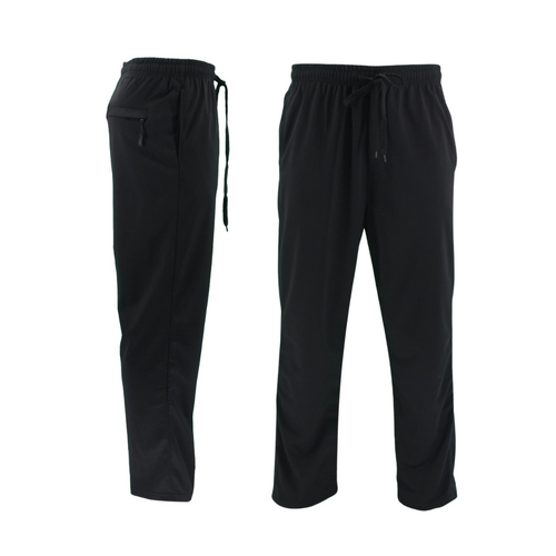 FIL Men's Lightweight Track Pants Jogger Trackies Sweat Pants Zipped Pocket [Size: M] [Colour: Black]