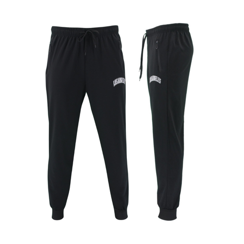 FIL Men's Lightweight Track Pants Jogger Sweats w Zip Pockets - Los Angeles [Size: S] [Colour: Black]