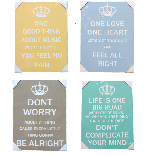 Wooden Wall Art Plaque Sign Saying Quotes 40x30cm- Music Love Life Don't Worry [Plaque: Don't Worry] 