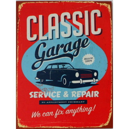 Vintage Retro Canvas Print on Frame -  Classic Garage Racing Rail Road Train [Design: Classic Garage] 