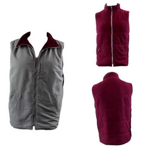 NEW Adult Unisex Men's Polar Fleece Reversible Vest w Chest and Side Pockets [Size: M] [Colour: Light Grey]