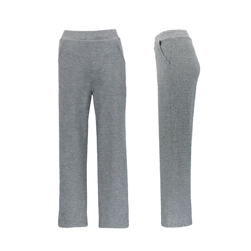 FIL Women's Ribbed Fleece Lined Casual Straight Leg Track Pants Sweatpants [Size: 2XL] [Colour: Light Grey]