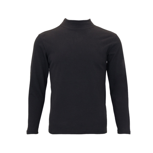 FIL Men's Thermal High Neck Top Brushed Fleece Long Sleeve Warm Winter Layer [Size: S (AU XS)] [Colour: Black]