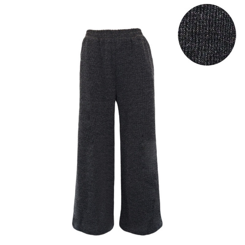 FIL Womens Soft Knit Pants with Pockets Ribbed Stretch Casual Pull-On Trousers [Size: 8] [Colour: Charcoal]