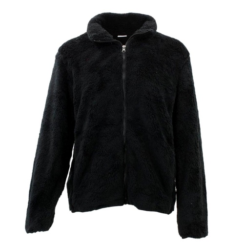 FIL Women's Sherpa Jacket Fleece Winter Warm Soft Teddy Casual Coat Zip Up [Size: 12] [Colour: Black]