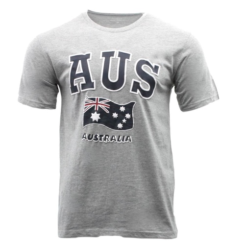 Adult T Shirt Australian Australia Day Souvenir Gift 100% Cotton - AUS Flag [Size: S]