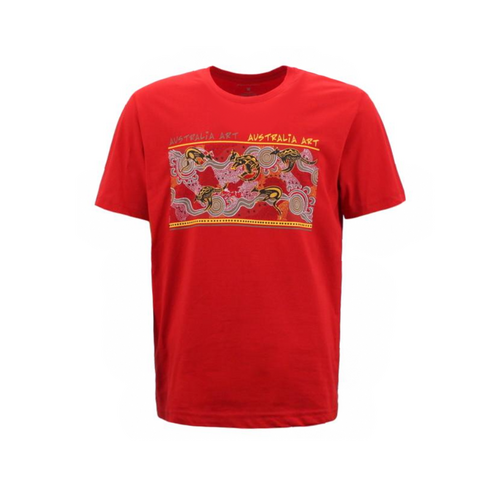 Adult T Shirt Australian Australia Day Souvenir Gift 100% Cotton - Australia Art [Colour: Red] [Size: S] 