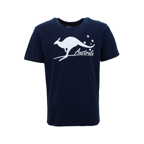 Adult T Shirt Australian Australia Day Souvenir 100% Cotton – Australia Kangaroo [Colour: Navy] [Size: S]