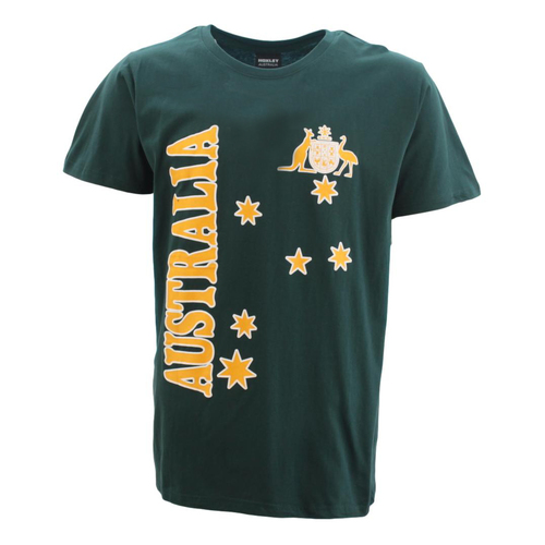 Kids T-Shirt Australia Day Australian Souvenir T Shirt 100% Cotton  [Size: 16] [Colour: Green]