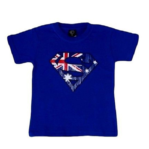 Kids Baby T Shirt Australian Australia Souvenir Cotton Sz 0-14 – Superman