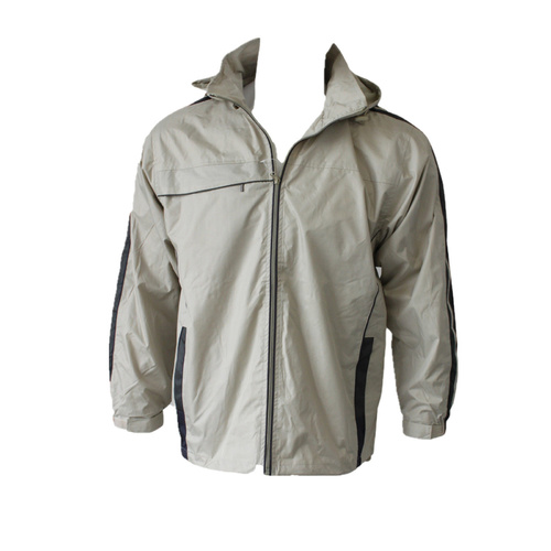 Mens Light Casual Outdoor Sports Windcheater Zip Up Hooded Jacket Hoodie S-2XL [Colour: Beige] [Size: S] 