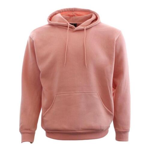 Adult Men's Unisex Basic Plain Hoodie Jumper Pullover Sweater Sweatshirt XS-5XL  [Colour: Beige Pink] [Size: 2XL ]