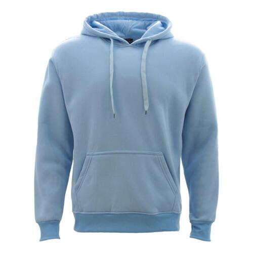 Adult Men's Unisex Basic Plain Hoodie Jumper Pullover Sweater Sweatshirt XS-5XL  [Size: 3XL] [Colour: Light Blue]