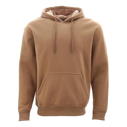 Adult Men's Unisex Basic Plain Hoodie Jumper Pullover Sweater Sweatshirt XS-5XL  [Size: 4XL] [Colour: Mocha]