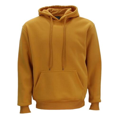 Adult Men's Unisex Basic Plain Hoodie Jumper Pullover Sweater Sweatshirt XS-5XL  [Size: L] [Colour: Mustard Yellow]