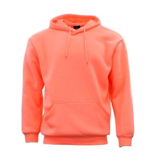 Adult Men's Unisex Basic Plain Hoodie Jumper Pullover Sweater Sweatshirt XS-5XL [Size: 4XL] [Colour: Peach]