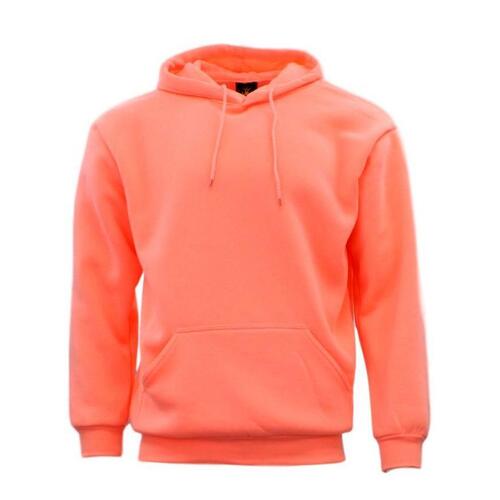 Adult Men's Unisex Basic Plain Hoodie Jumper Pullover Sweater Sweatshirt XS-5XL [Size: 6XL] [Colour: Peach]