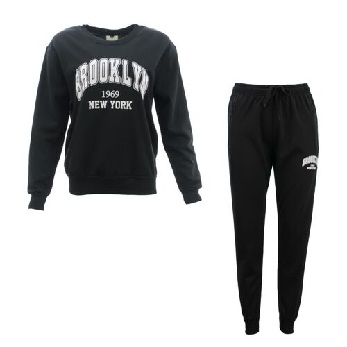 FIL Women's Tracksuit 2pc Set Loungewear Pullover Track Pants BROOKLYN [Size: 8] [Colour: Black]