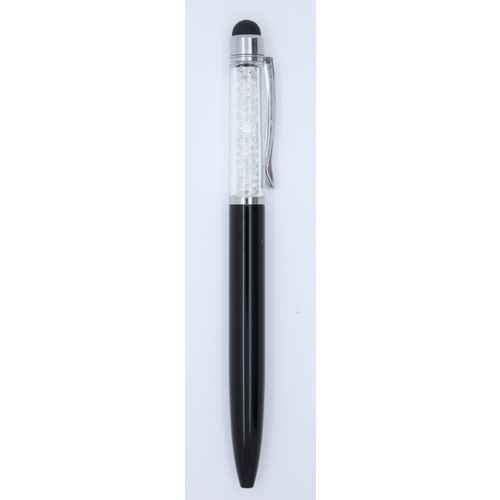 Crystal Ball Point Pen with stylus tip for iPhone/touch/iPad/smart phones [Design: Black]