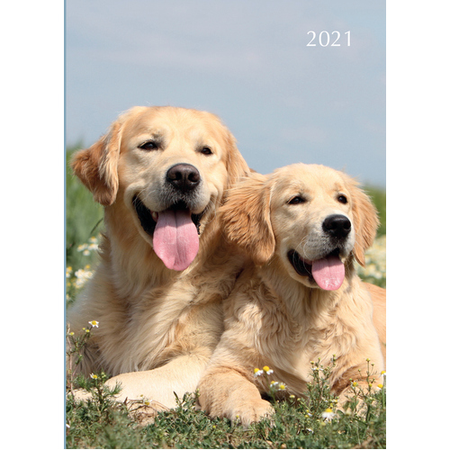 Dogs & Puppies - 2021 Diary Planner A5 Padded Cover by The Gifted Stationery(DB)