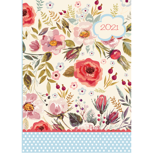 Vintage Blooms - 2021 Diary Planner A5 Padded Cover by The Gifted Stationery(DD)