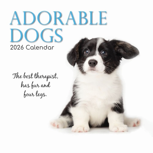 Adorable Dogs - 2026 Gifted Stationery Wall Calendar Monthly Planner Dogs