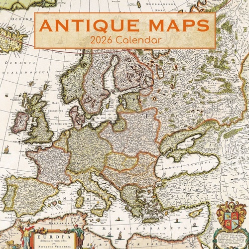 Antique Maps - 2026 Gifted Stationery Wall Calendar Vintage Cartography Art