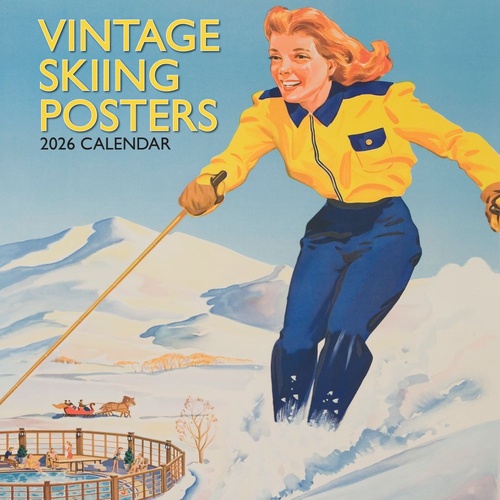 Vintage Skiing Posters - 2026 Gifted Stationery Wall Calendar Winter Sport Art