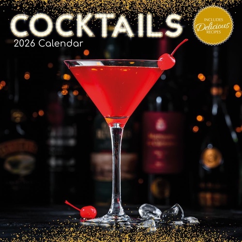 Cocktails - 2026 Gifted Stationery Wall Calendar Classic & Tropical Drinks