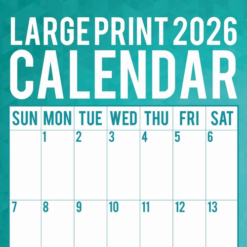 Large Print Calendar - 2026 Gifted Stationery Wall Calendar with Big Dates