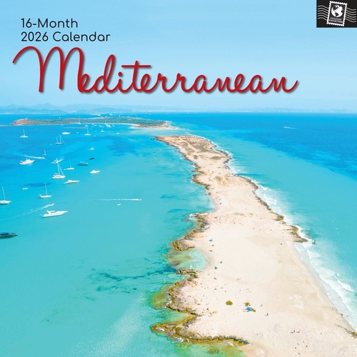 Mediterranean - 2026 Gifted Stationery Wall Calendar Coastal Travel