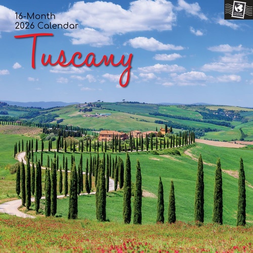 Tuscany - 2026 Gifted Stationery Wall Calendar Italian Countryside