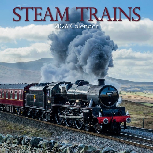 Steam Trains - 2026 Gifted Stationery Wall Calendar Railway Photography