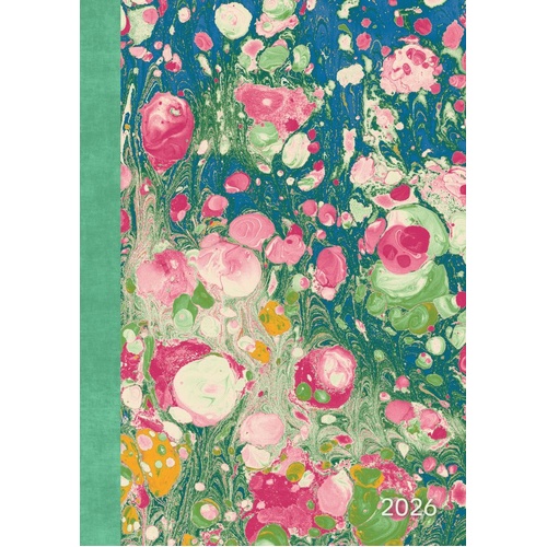 Vintage Marble  2026 Gifted Stationery A5 Padded Diary Planner Marbled Art