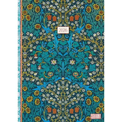 William Morris Blackthorn  2026 Gifted Stationery A5 Padded Diary Planner