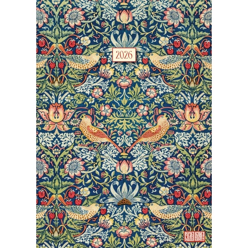 William Morris Strawberry Thief - 2026 Gifted Stationery A5 Padded Diary Planner