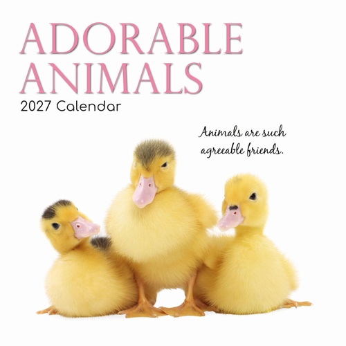Adorable Animals - 2027 Gifted Stationery Wall Calendar Monthly Planner